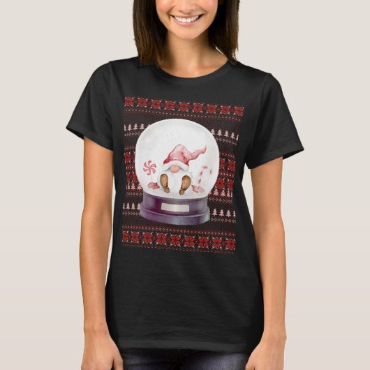 雪の中でかわいい醜いクリスマスサンタ格言|過去記事 Tシャツ (正面)