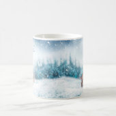 雪の中での祈りのウサギのマグカップ コーヒーマグカップ (中央)