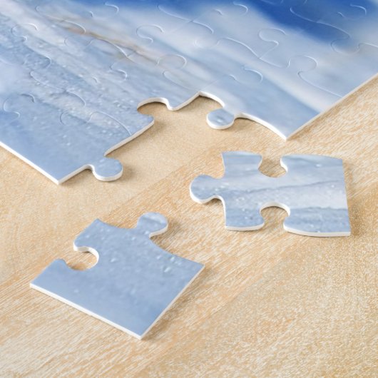 雪の中でふわふわのシベリアのハスキーの子犬 ジグソーパズル (側面)