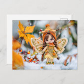 雪の中でぶどう離れの妖精 シーズンポストカード (正面/裏面)