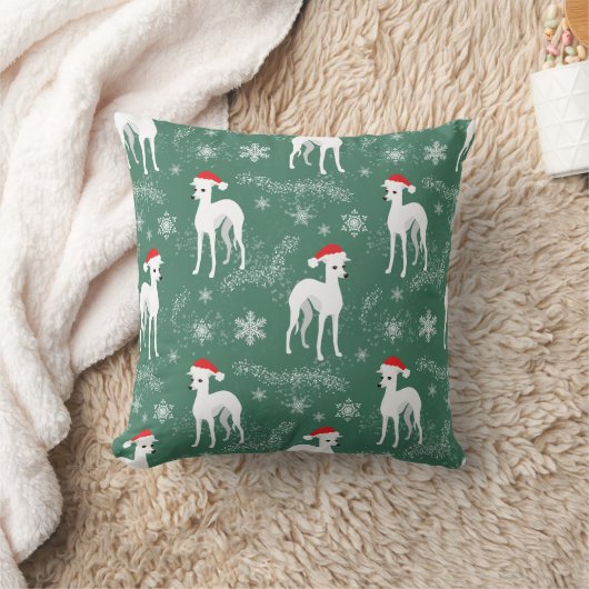 雪の中でイタリアンクリスマスのイギー・グレイハウンズ クッション (ブランケット)