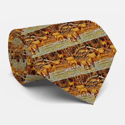 雪の中でエルク ネクタイ (ロール)