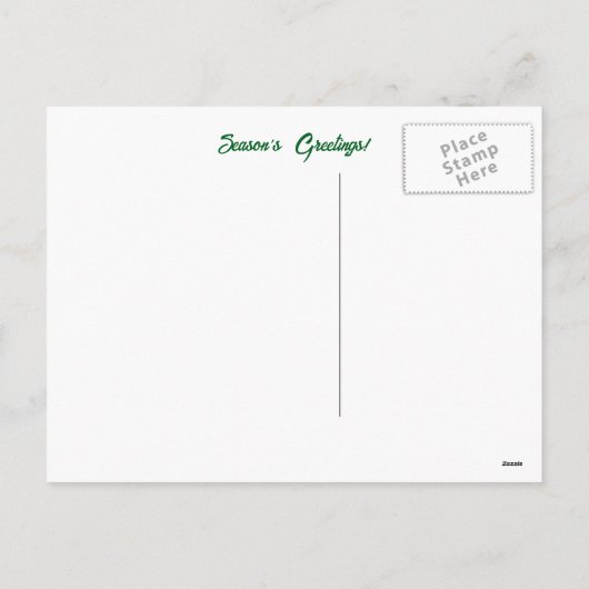 雪の中でクマのクリスマス季節のごあいさつ シーズンポストカード (裏面)