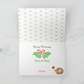 雪の中でクリスマスのヤドリギが大好き シーズンカード (内部)