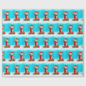 雪の中でクリスマスの贈り物とシベリアのハスキー ラッピングペーパー (フラット)