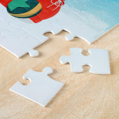 雪の中でクリスマスの贈り物とプードル ジグソーパズル (側面)