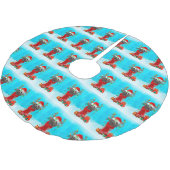 雪の中でクリスマスの贈り物とプードル ブラッシュドポリエステルツリースカート (アングル)