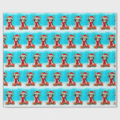 雪の中でクリスマスの贈り物と一緒にビーグル ラッピングペーパー (フラット)