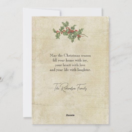 雪の中でクリスマスを迎える旧世界のお父さん|過去記事 シーズンカード (裏面)