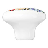 雪の中でクリスマスプレゼントを贈る可愛いペンギン セラミックノブ (側面)