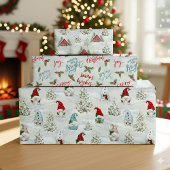 雪の中でクリスマス格言を楽しむ ラッピングペーパーシート