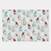 雪の中でクリスマス格言を楽しむ ラッピングペーパーシート (正面)