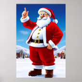 雪の中でサンタクロース | AI Art ポスター (正面)