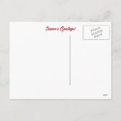 雪の中でシーズンのあいさつクリスマスの白鳥 シーズンポストカード (裏面)