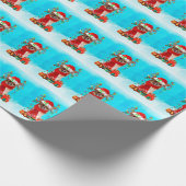 雪の中でチワワとクリスマスプレゼント ラッピングペーパー (角)