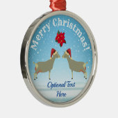 雪の中でトゲンブルク乳製品ヤギのクリスマス メタルオーナメント (右)