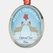 雪の中でトゲンブルク乳製品ヤギのクリスマス メタルオーナメント (左)