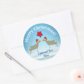 雪の中でトゲンブルク乳製品ヤギのクリスマス ラウンドシール (封筒)