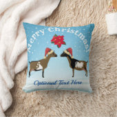 雪の中でナイジェリア矮乳乳製品ヤギのクリスマス クッション (ブランケット)