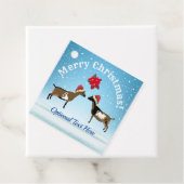 雪の中でナイジェリア矮乳乳製品ヤギのクリスマス フェイバータグ (インサイチュ)