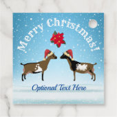 雪の中でナイジェリア矮乳乳製品ヤギのクリスマス フェイバータグ (裏面)