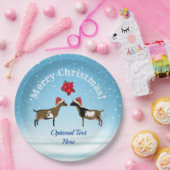 雪の中でナイジェリア矮乳乳製品ヤギのクリスマス ペーパープレート (パーティー)