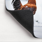 雪の中でニワトリ マウスパッド (コーナー)