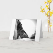 雪の中でハウリングオオカミ カード (黄色い花)