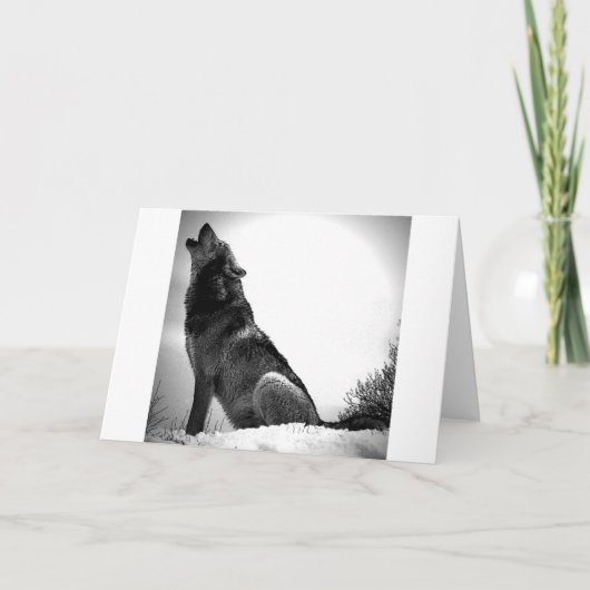 雪の中でハウリングオオカミ カード (正面)