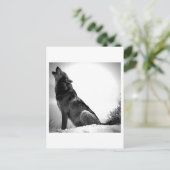 雪の中でハウリングオオカミ シーズンポストカード (スタンド正面)