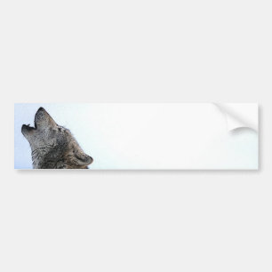 雪の中でハウリングオオカミ バンパーステッカー
