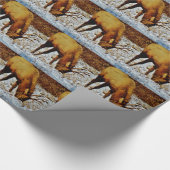 雪の中でブル・エルク。 ラッピングペーパー (角)