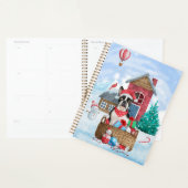 雪の中でボストンテリア犬クリスマスドッグハウス プランナー手帳 (ディスプレー)