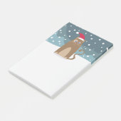 雪の中で冬のクリスマス休暇サンタハット猫 ポストイット (アングル)