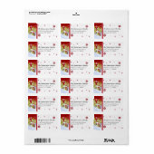 雪の中で冬のワクワクするペンギンベビー ラベル (フルシート)