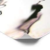 雪の中で冬の愛の鳥白黒 ポスター (角)