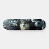 雪の中で北アメリカの木材オオカミ スケートボード (横)