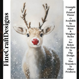 雪の中で可愛いウィムジールドルフのトナカイBW6デコpage 薄葉紙