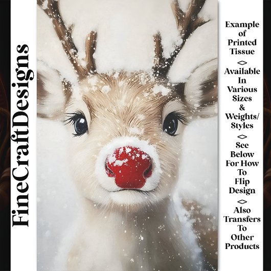 雪の中で可愛いウィムジールドルフのトナカイBW7デコpage 薄葉紙