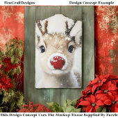 雪の中で可愛いウィムジールドルフのトナカイBW7デコpage 薄葉紙