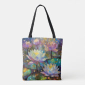 雪の中で咲く上品な蓮の花 トートバッグ (裏面)