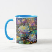 雪の中で咲く上品な蓮の花 マグカップ (左)