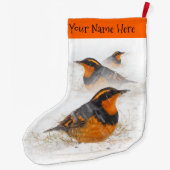 雪の中で変化したつぐみ ラージクリスマスストッキング (裏面)