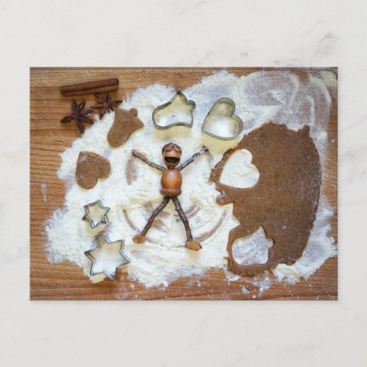 雪の中で天使としてコーン小人 – クリスマス ポストカード (正面)