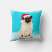 雪の中で座ってクリスマス・サンタハット クッション (裏面)