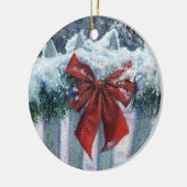 「雪の中で弓」オーナメント セラミックオーナメント (左)