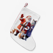 雪の中で手を振ってさようなら スモールクリスマスストッキング (正面 (吊り時))