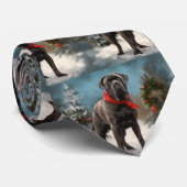 雪の中で杖のコルソ犬 ネクタイ (ロール)