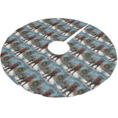 雪の中で杖のコルソ犬 ブラッシュドポリエステルツリースカート (アングル)