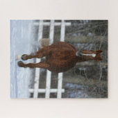 雪の中で栗のトレークナーのスタリオン ジグソーパズル (横)